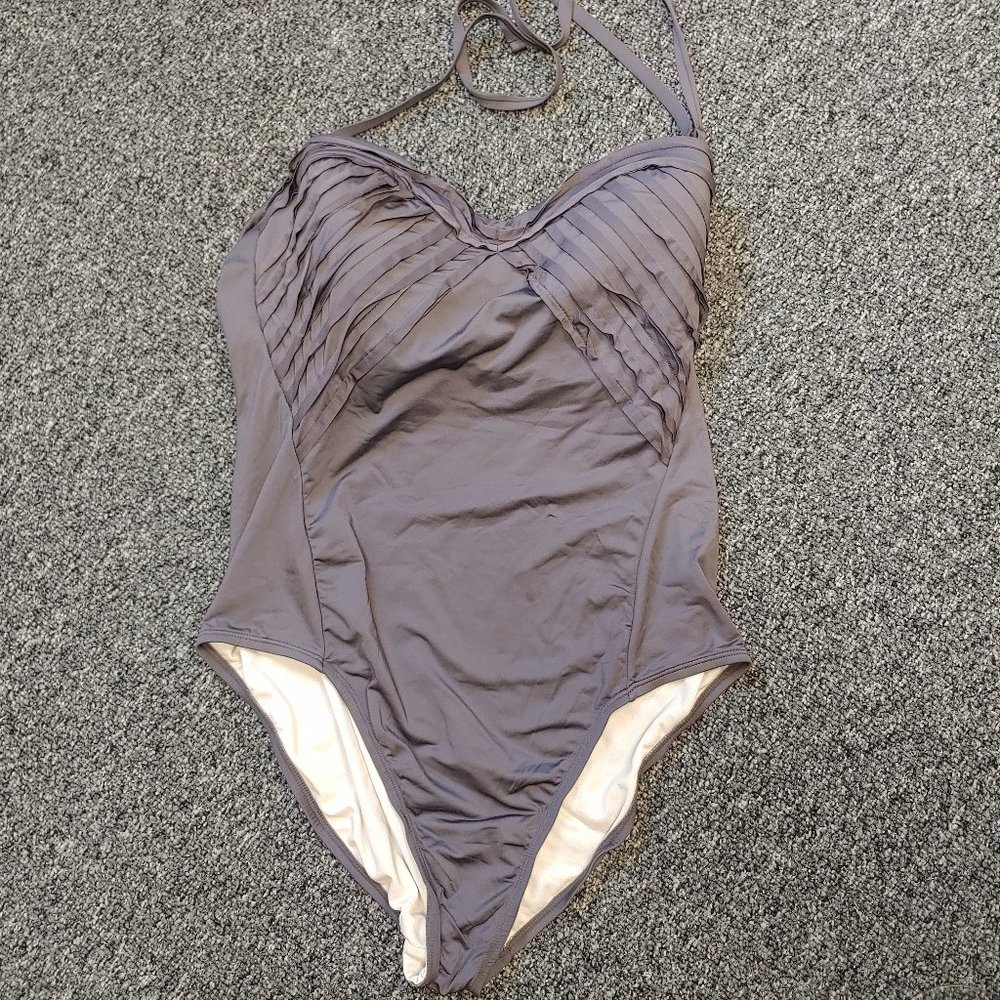 Merona Gray One Piece Swimsuit- XL